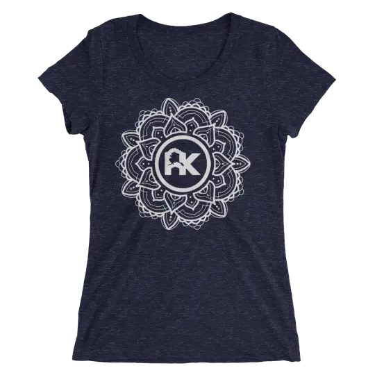 Women's Mandala Logo Tee - Navy/White