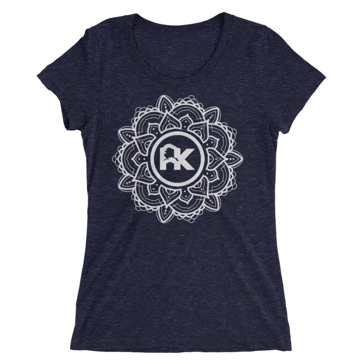 Women's Mandala Logo Tee - Navy/White