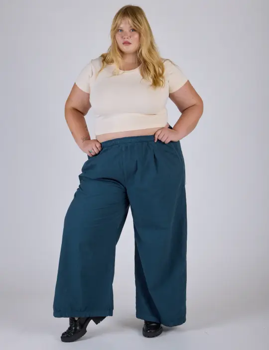 Pleated Pull-On Pants - Lagoon *FINAL SALE*