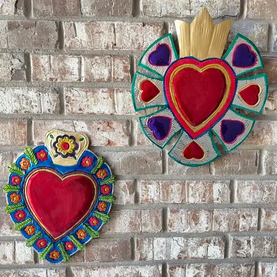 XL Mexican Milagro Tin Heart