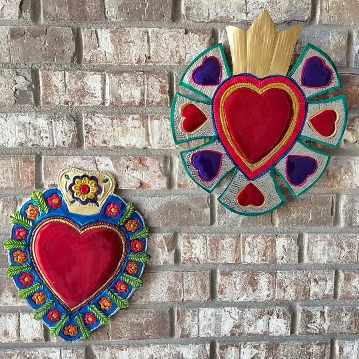 XL Mexican Milagro Tin Heart