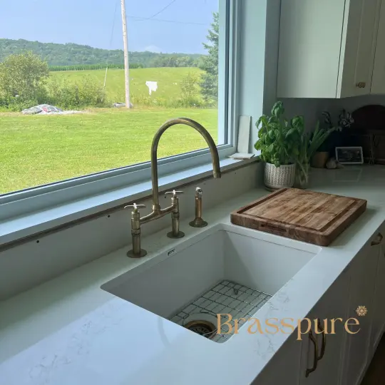 Unlacquered Brass Bridge Faucet