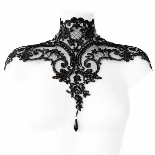 OHMYGOTH TULLE NECKPIECE (BLACK)