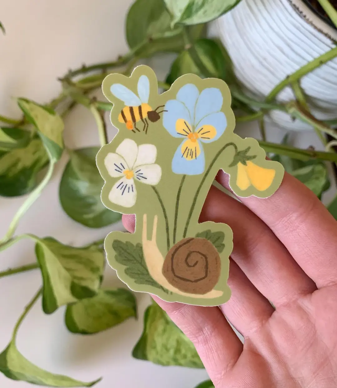 Pansy Snail Sticker