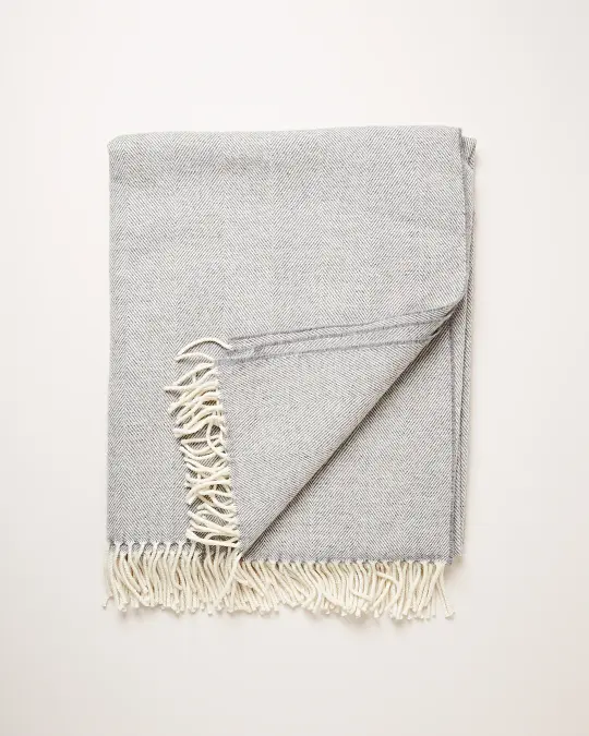 Merino Wool Throw - Grey