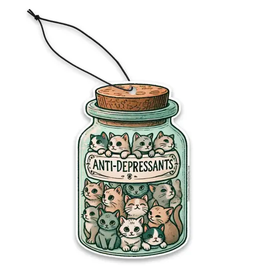 Therapy Cats Air Freshener - Wellness Cat Car Freshener - Mental Health Support Gift