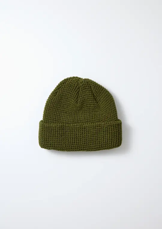 ROTOTO - Cotton Waffle Knit Watch Cap - Olive Green
