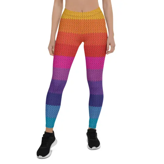 Vibrant Faux Knit Leggings