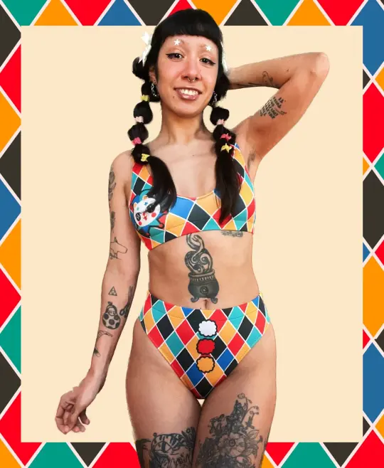 Harlequin Cat Bikini