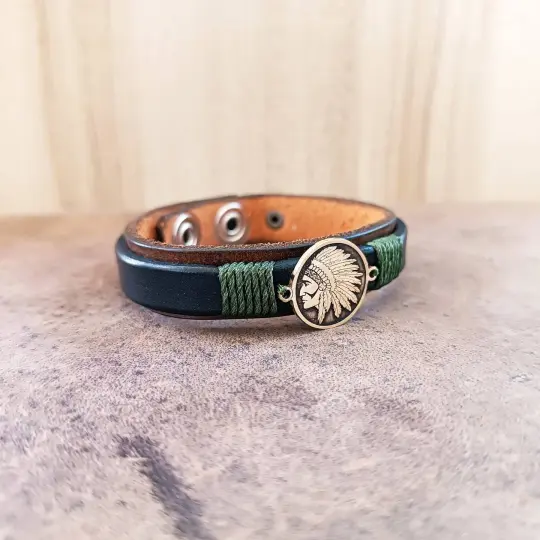 The Last Chief Leather Bracelet | Native Spirit Resilience Talisman