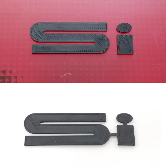 Black Si Raised Letters for 88-91 Honda EF Civic Hatchback