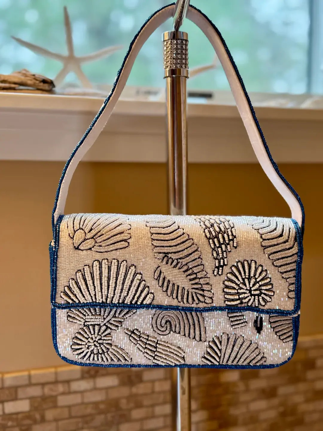 Handmade Beaded Bag - Shells | Artisan Statement Piece