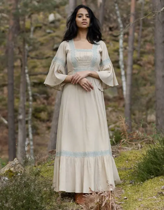 Robe longue 'Kalina' couleur céramique