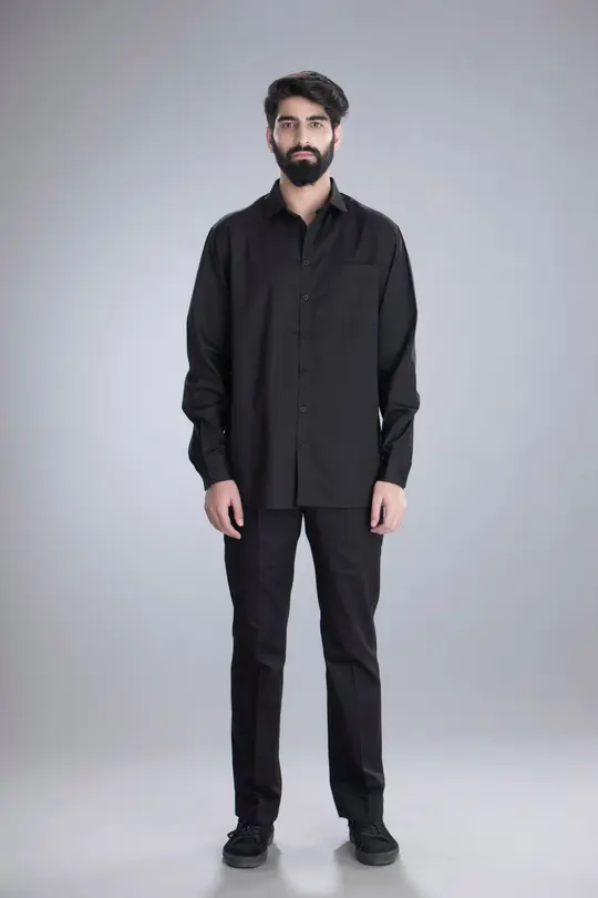 All Day Black Long Sleeve Shirt