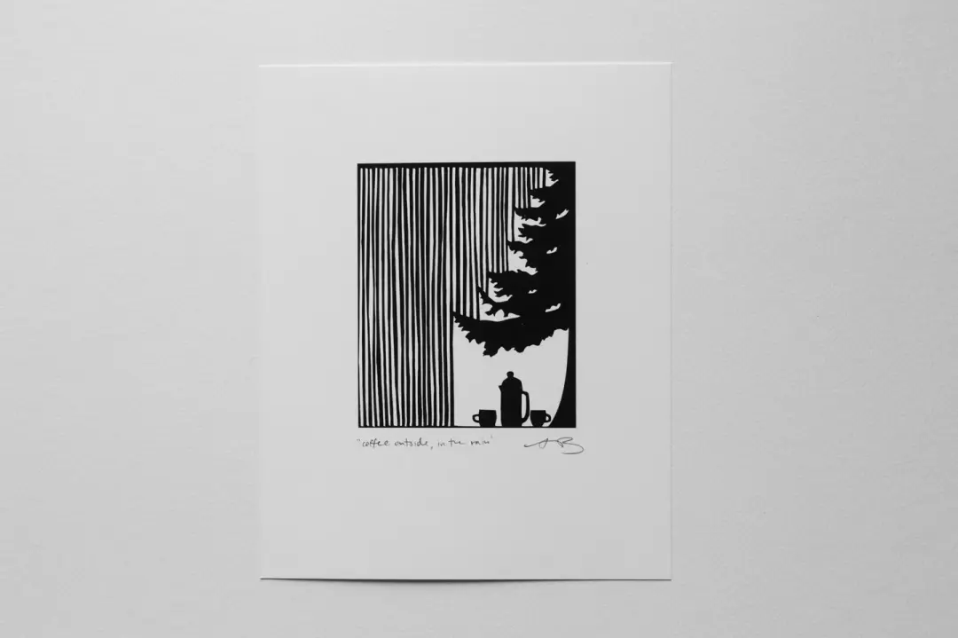 "Coffee Outside, In The Rain" 8x10" print