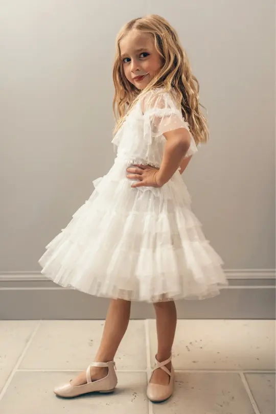 Mini Whimsical Dress in White
