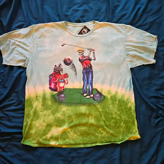 Grateful Dead Golfer Washington Vintage 1994 Sundog t-shirt, size 3X tie dye.