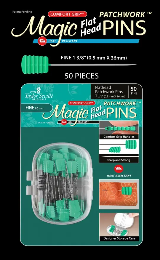 Magic Flat Head Patchwork Pins- Fine
