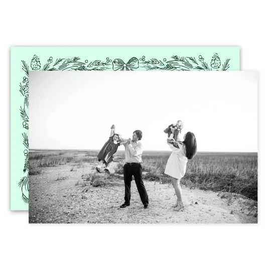 Mint & Stencil Style Garland Holiday Card