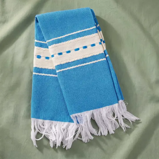 Pedal Loom Frayed Ends Tea Towel