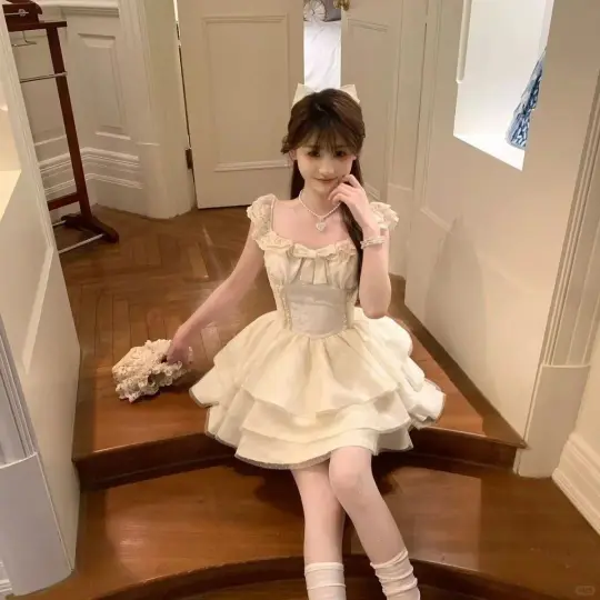 Sweetheart Neckline Lace Trim Ballerina Dress R9102