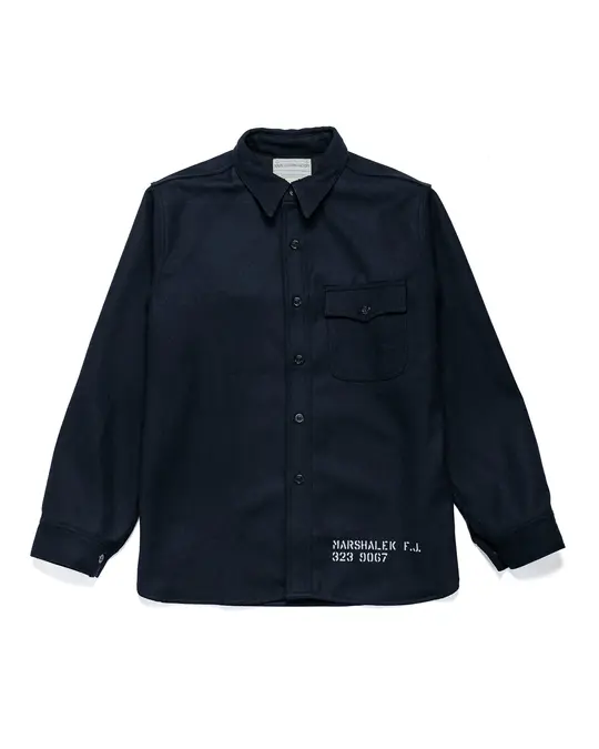 The Real McCoy's MS25102 U.S.N. Wool Blue Flannel Shirt / U.S.S. Brooklyn Navy