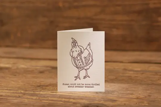 Sweater Weather Letterpress Card (A2: 5.5 x 4.25")