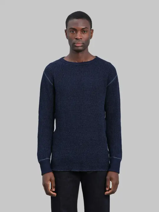 Studio D'Artisan 8191 Indigo Dyed Heavy Thermal T-Shirt