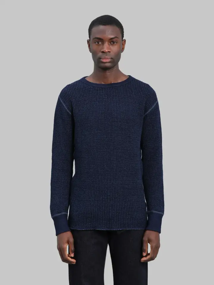 Studio D'Artisan 8191 Indigo Dyed Heavy Thermal T-Shirt