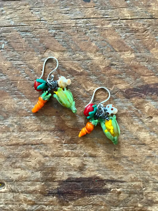 Veggie cluster earrings