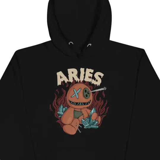 Aries Voodoo Doll Hoodie - Gothic Zodiac Hoodie