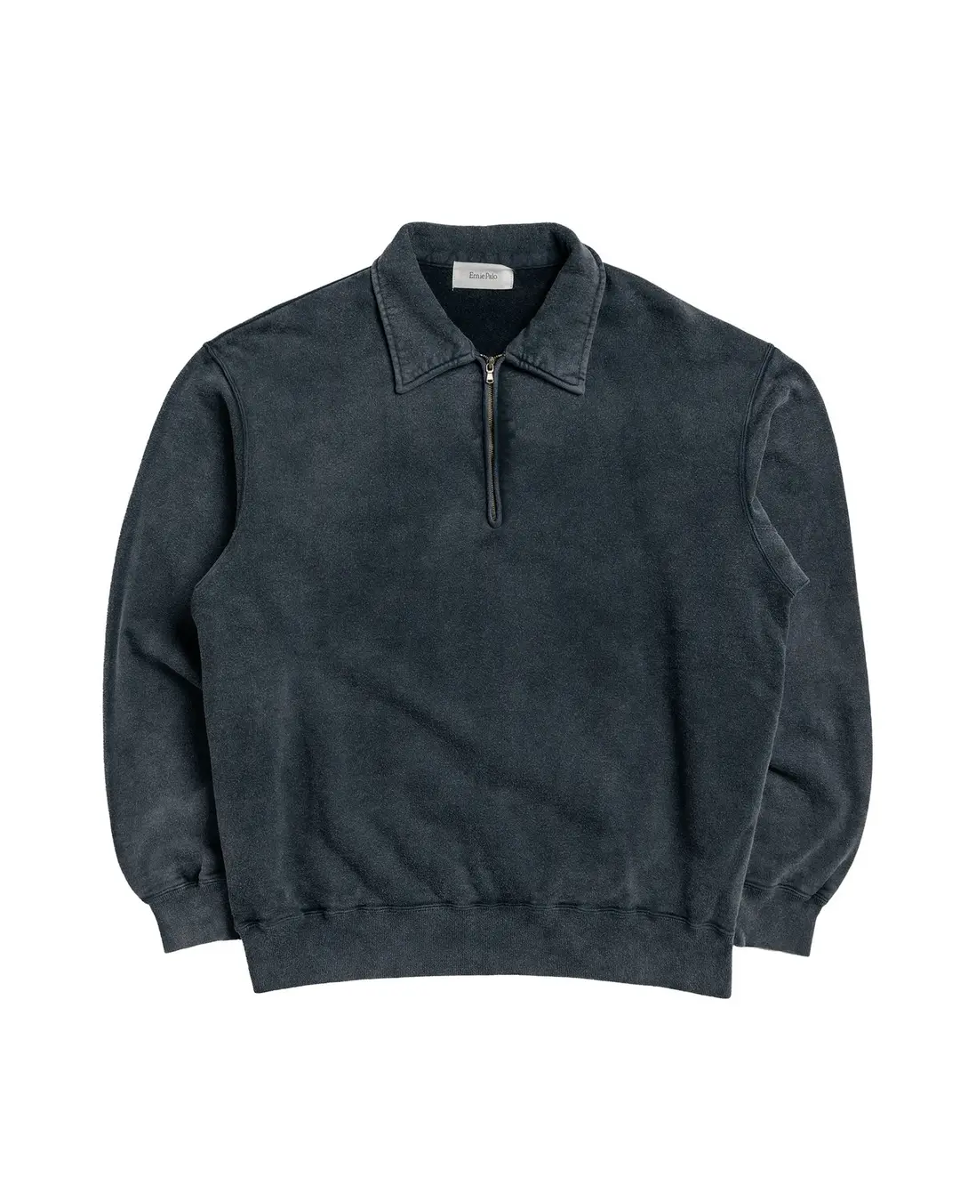 Ernie Palo Product Dyed Half Zip Sweat Black