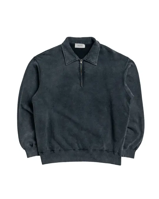 Ernie Palo Product Dyed Half Zip Sweat Black