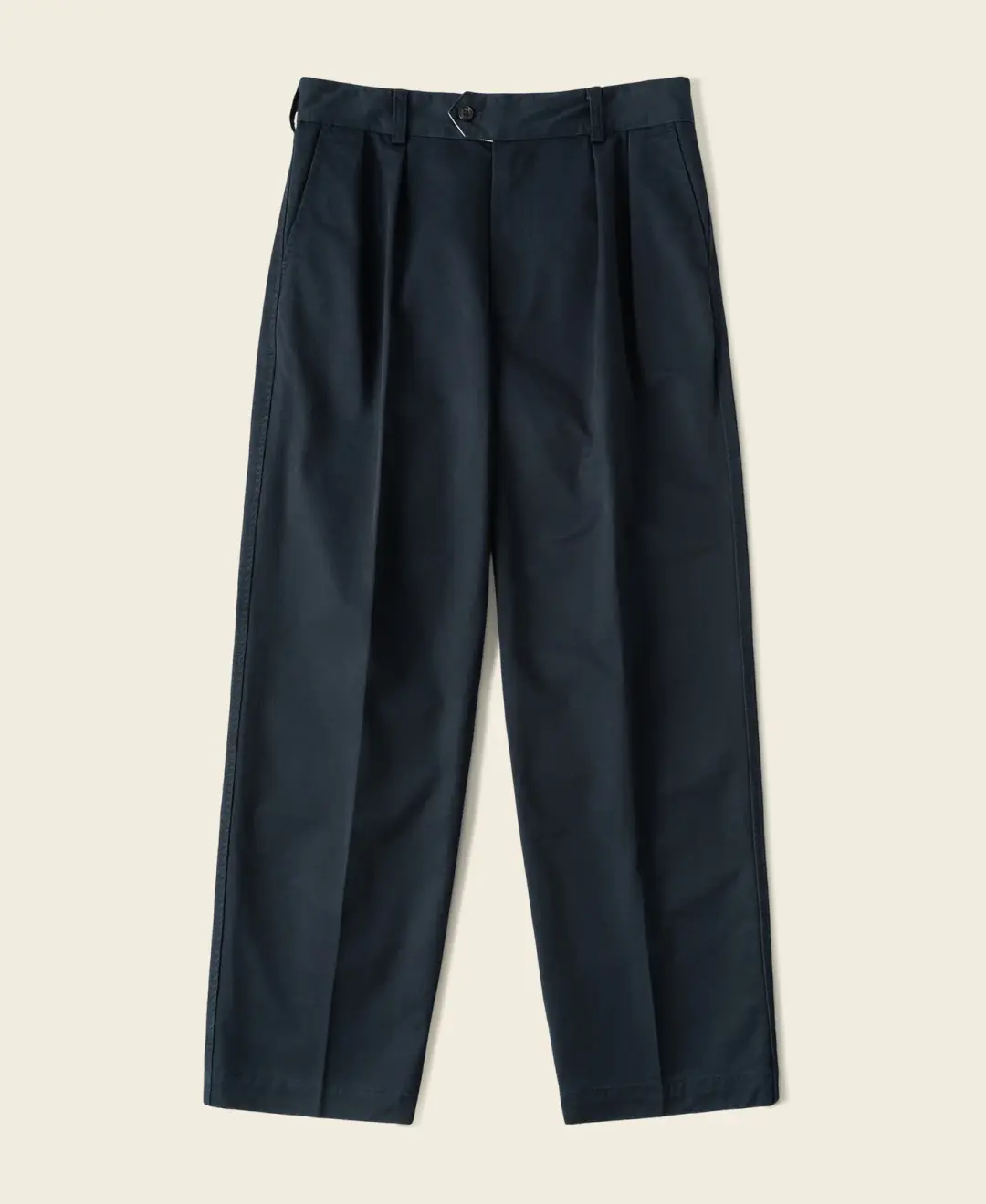 1950s Double-Pleat Cotton Twill Trousers - Navy