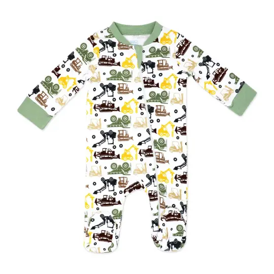 Baby Mode Baby Boys Dirt Magnet Zippered Footed Sleeper, 3-6M