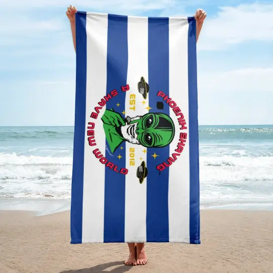 Official Phoenix Shaving Beach Towel | Blue Stripes