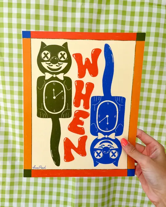 Existential KitKat Clock Print