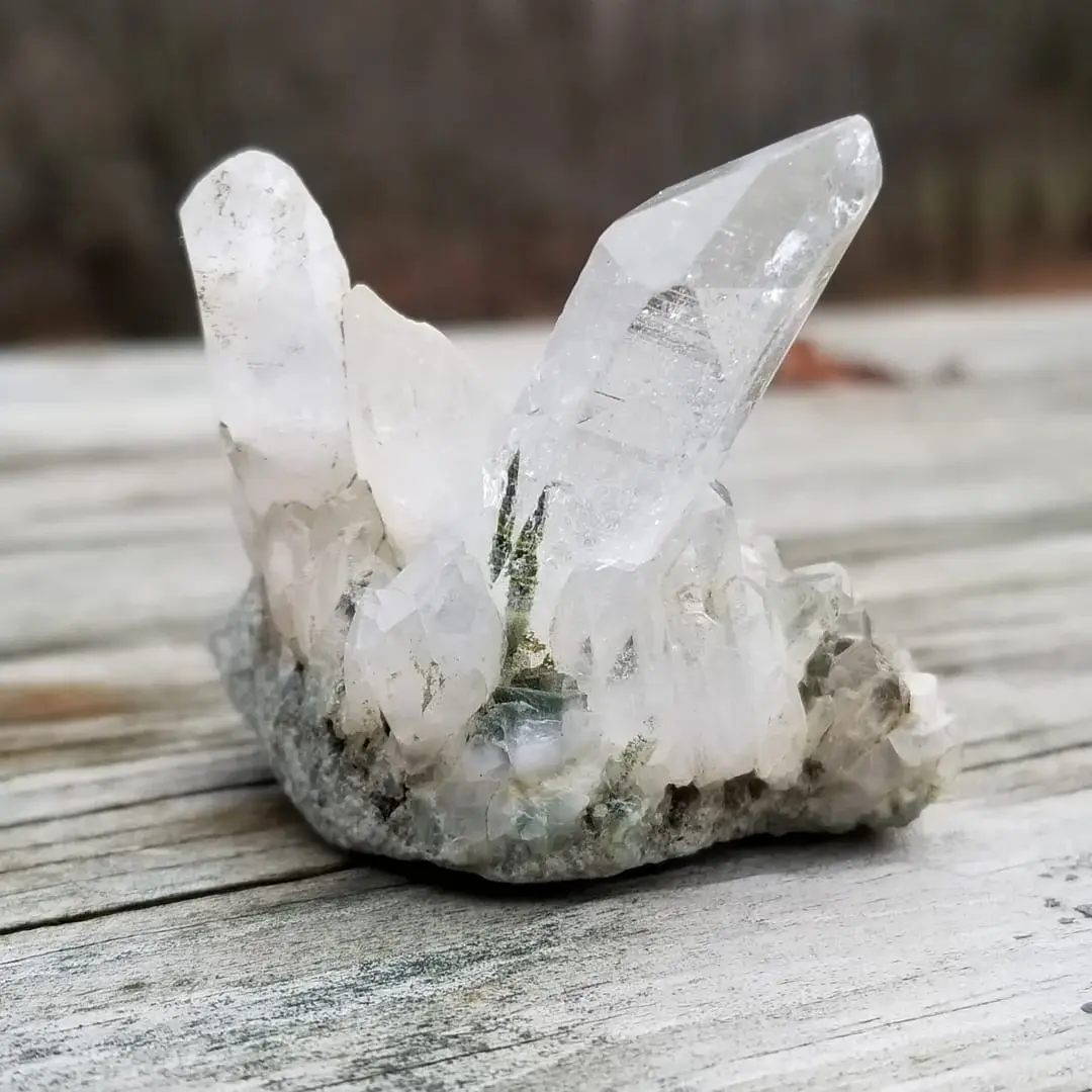 Chlorite Quartz with Epidote Cluster