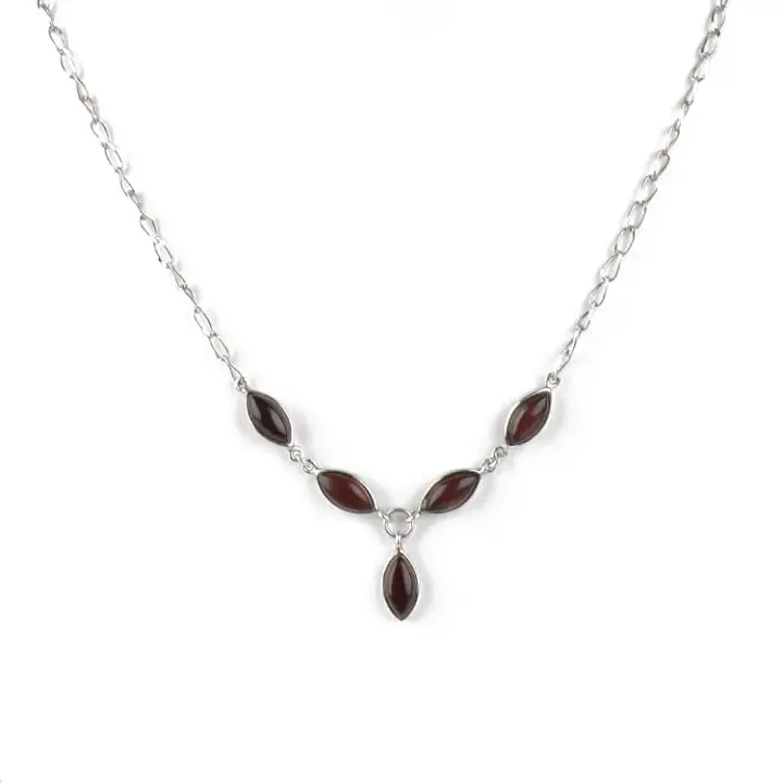 Cherry Amber Slivers Necklace