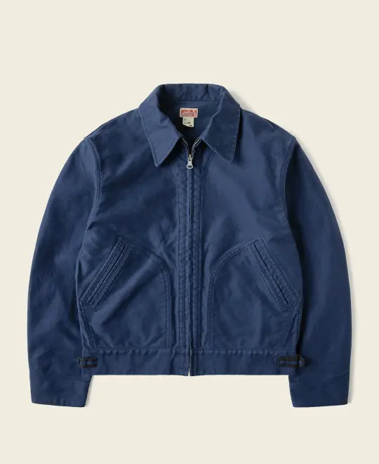 1950s Moleskin Cossack Jacket - Blue