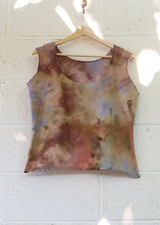 OOAK - Slip Simplicity Cropped Shirt / XL / Stretch Cotton / Ice Dye (206)