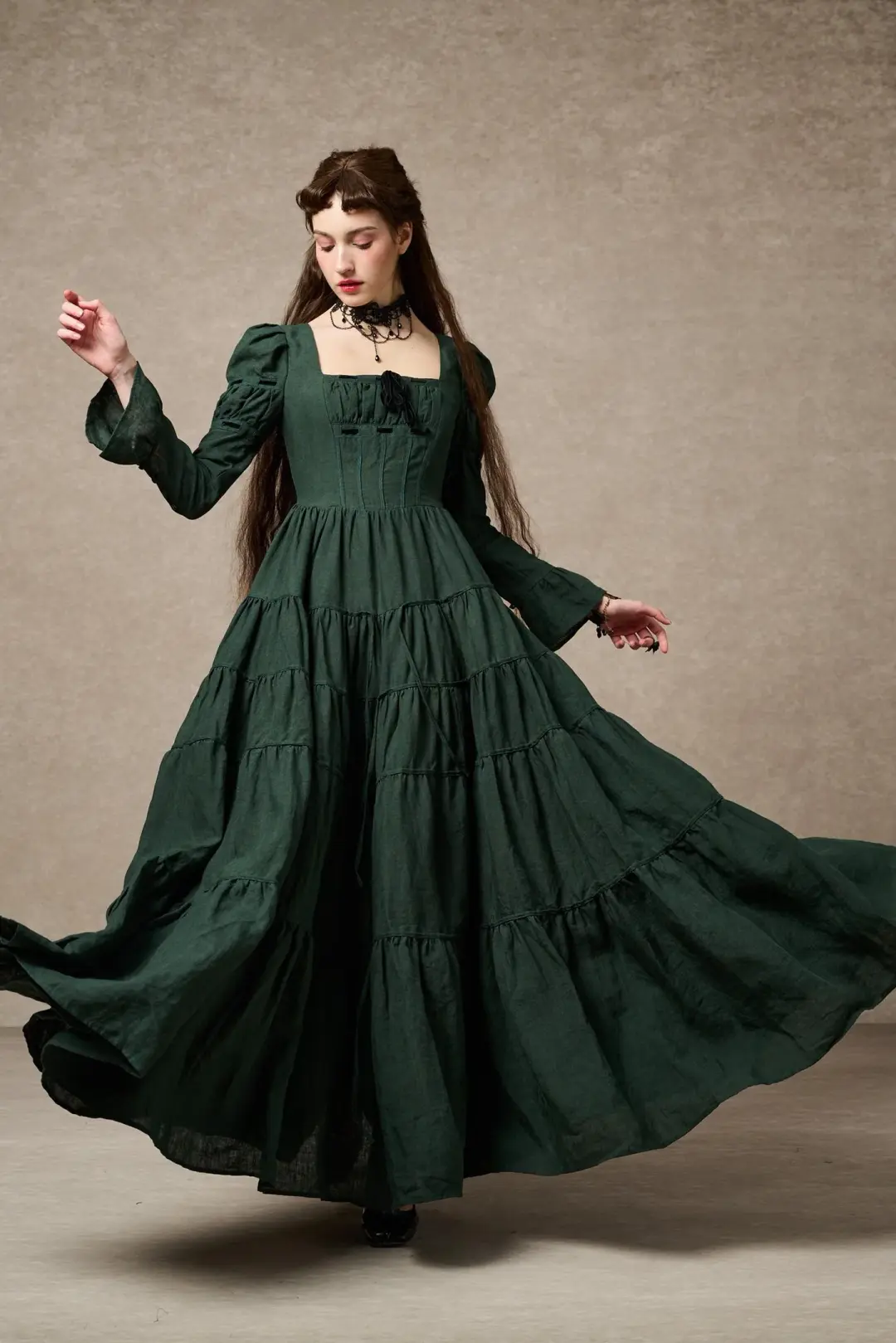 Queena 22 | Empired Maxi linen dress