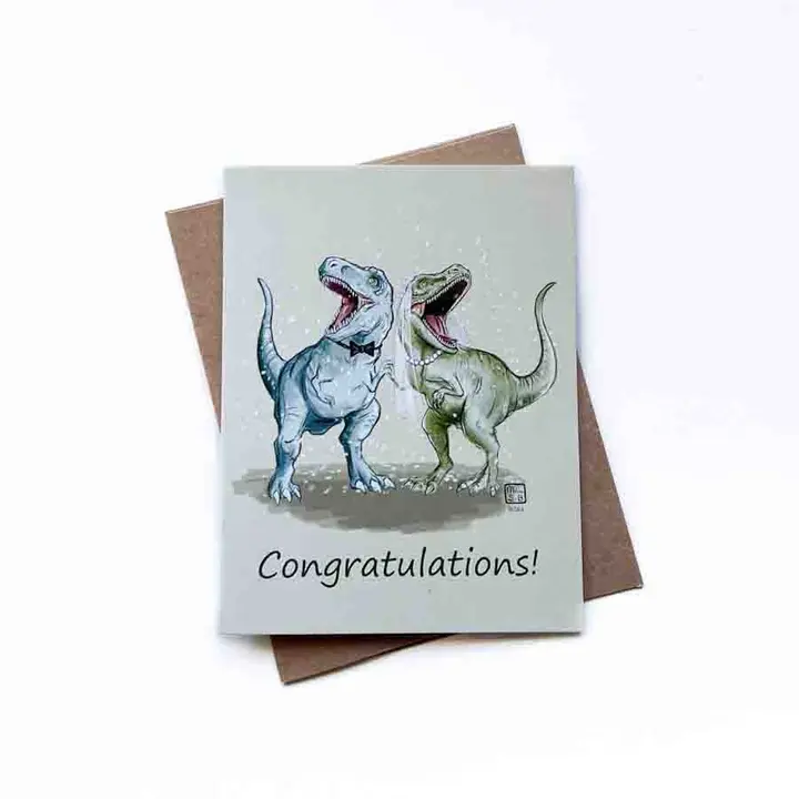 T-Rex Wedding Card
