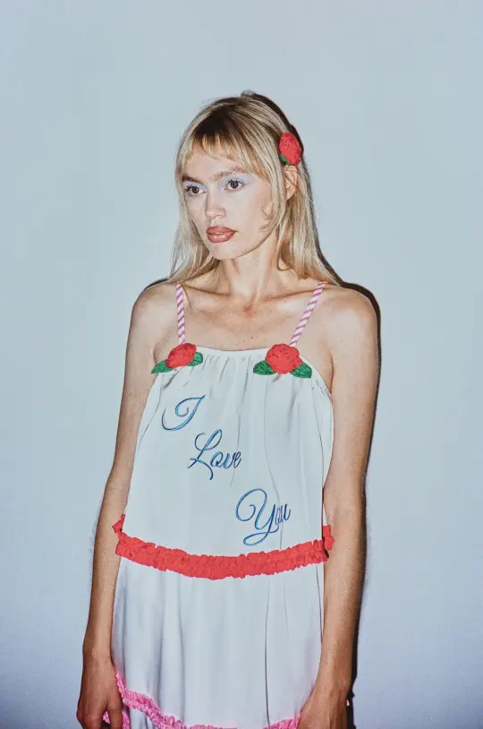 Frosted Cake Crop Cami 'I Love You'