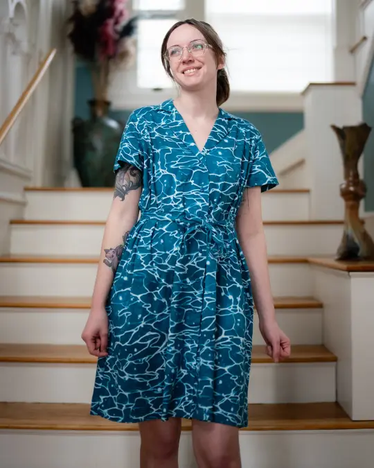 Ocean Cotton Button-Up Dress — FINAL SALE