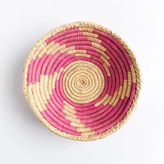 Medium Pakistani Basket with Pink Swirl