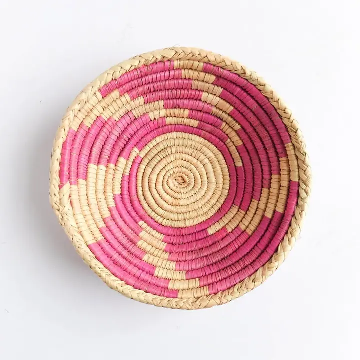 Medium Pakistani Basket with Pink Swirl