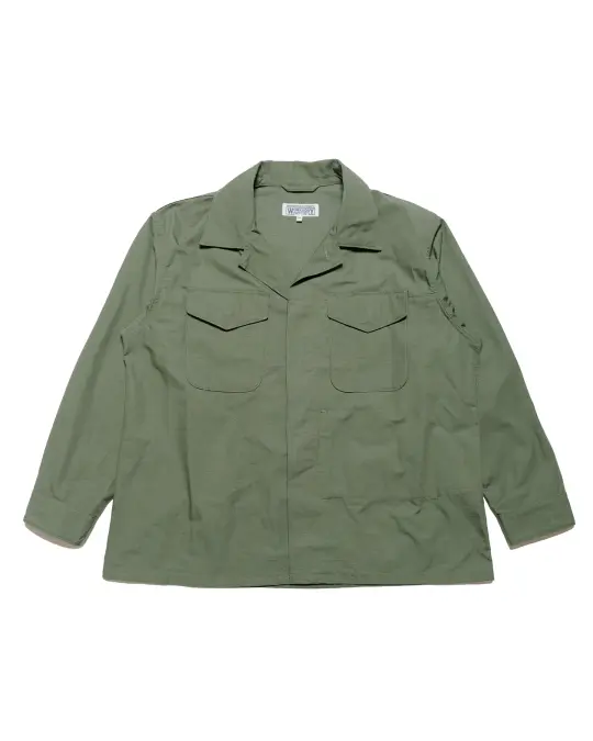 Engineered Garments Workaday MC Shirt Jacket Olive Cotton Ripstop