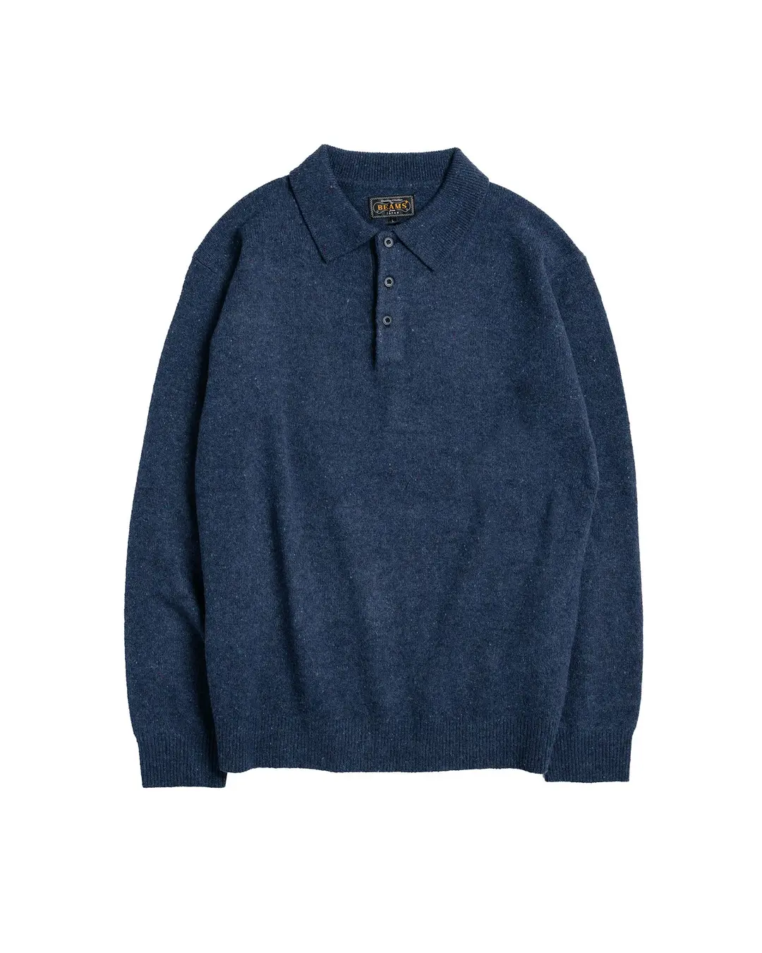 Beams Plus Knit Polo Nep 9G Navy