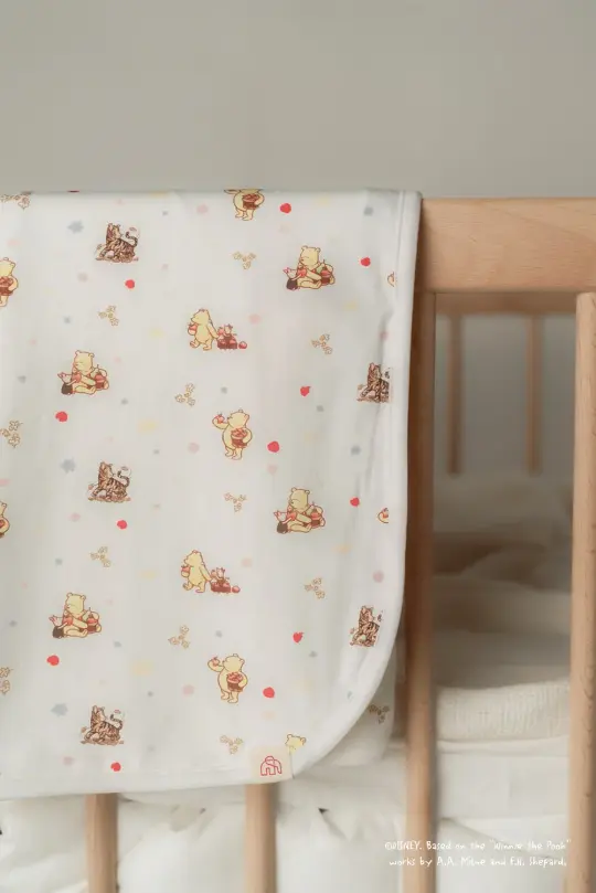 Cotton Jersey Blanket - White Harvest Pooh